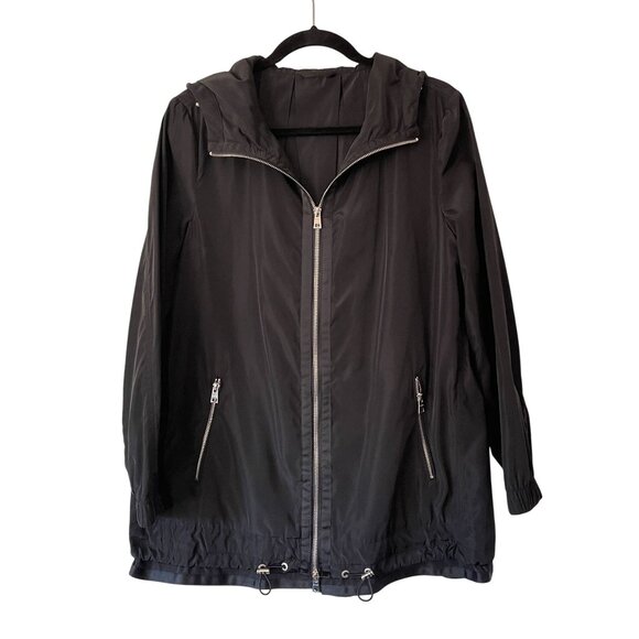 Salco Italia Lightweight Hooded Swing Jacket Pockets Adjustable Hem Size 44 US 8 - Picture 1 of 9